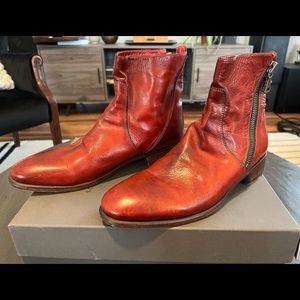 John Varvatos Red Oxblood Premium Leather Boots